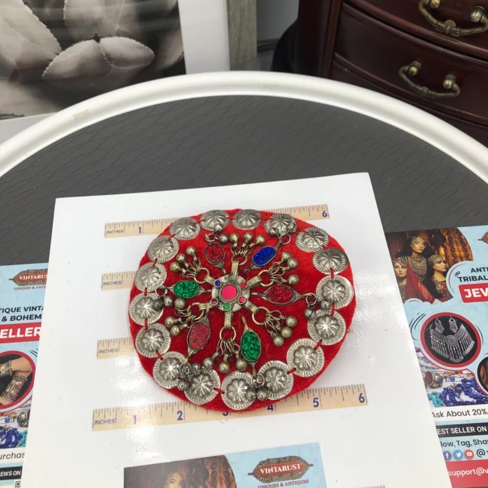Red Ertugrul Inspired Hair Clip: Handmade Tribal Hair Pin - Picture 12 of 14